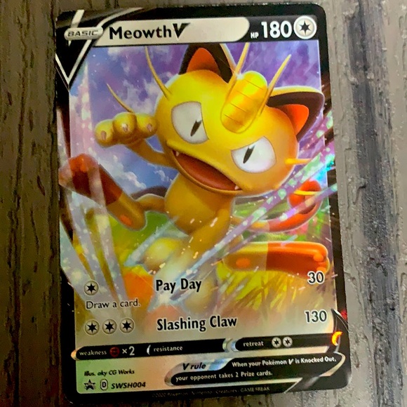 meowth v pokemon card SWSH004 Meowth V | Black Star Promo Card | Holo Rare main image 0